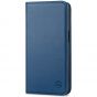 SHIELDON iPhone 15 Genuine Leather Wallet Case, iPhone 15 Fold Case - Royal Blue