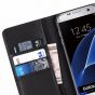 Galaxy S7 Edge Hülle Tasche, SHIELDON Schutzhülle aus Echtem Leder, Klassischen Handytasche mit unsichtbarem Magnetverschluss, Kartenfach und Standfunktion für Samsung Galaxy S7 Edge (Schwarz)