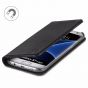 Galaxy S7 Edge Hülle Tasche, SHIELDON Schutzhülle aus Echtem Leder, Klassischen Handytasche mit unsichtbarem Magnetverschluss, Kartenfach und Standfunktion für Samsung Galaxy S7 Edge (Schwarz)