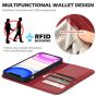 SHIELDON iPhone 12 Mini Wallet Case - Mini iPhone 12 5.4-inch Folio Case - Wine Red