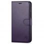 SHIELDON iPhone 12 Pro Max Wallet Case, Genuine Leather Folio Cover with Kickstand and Magnetic Closure for iPhone 12 Pro Max 6.7-inch 5G Dark Purple