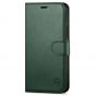 SHIELDON iPhone 13 Pro Wallet Case, iPhone 13 Pro Genuine Leather Cover with Magnetic Clasp - Midnight Green
