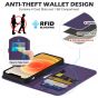 SHIELDON iPhone 13 Pro Wallet Case, iPhone 13 Pro Genuine Leather Cover with Magnetic Clasp - Dark Purple