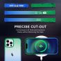 SHIELDON iPhone 13 Pro Max Clear Case Anti-Yellowing, Transparent Thin Slim Anti-Scratch Shockproof PC+TPU Case with Tempered Glass Screen Protector for iPhone 13 Pro Max 5G - Blue&Green