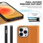 SHIELDON iPhone 13 Pro Max Wallet Case, iPhone 13 Pro Max Genuine Leather Cover - Brown