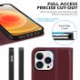 SHIELDON iPhone 13 Pro Wallet Case, iPhone 13 Pro Genuine Leather Cover with Magnetic Closure - Wine Red