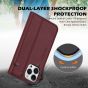 SHIELDON iPhone 13 Pro Wallet Case, iPhone 13 Pro Genuine Leather Cover with Magnetic Closure - Wine Red