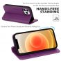 SHIELDON iPhone 13 Pro Max Wallet Case, iPhone 13 Pro Max Genuine Leather Cover - Purple