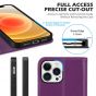 SHIELDON iPhone 13 Pro Max Wallet Case, iPhone 13 Pro Max Genuine Leather Cover - Purple