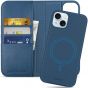 SHIELDON iPhone 15 Plus Detachable Magnetic Wallet Case, iPhone 15 Plus Genuine Leather Case,  2in1 MagSafe Compatible - Royal Blue