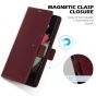 SHIELDON SAMSUNG Galaxy S23 Ultra Wallet Case, SAMSUNG S23 Ultra Leather Cover Flip Folio Book Case - Wine Red
