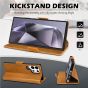 SHIELDON SAMSUNG Galaxy S24 Ultra Wallet Case, SAMSUNG S24 Ultra Leather Cover Flip Folio Book Case - Retro Light Brown