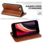 SHIELDON iPhone 8 Wallet Case - iPhone 7 Genuine Leather Kickstand Case - Brown - Retro