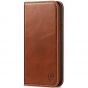 SHIELDON iPhone 8 Wallet Case - iPhone 7 Genuine Leather Kickstand Case - Brown - Retro