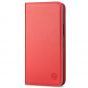 SHIELDON iPhone 14 Plus Wallet Case, iPhone 14 Plus Genuine Leather Cover with RFID Blocking, Book Folio Flip Kickstand Magnetic Closure - Red