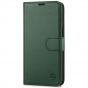 SHIELDON iPhone 14 Pro Wallet Case, iPhone 14 Pro Genuine Leather Cover with Magnetic Clasp - Midnight Green