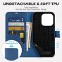 SHIELDON iPhone 14 Pro Wallet Case, iPhone 14 Pro Genuine Leather Cover with Magnetic Clasp - Royal Blue