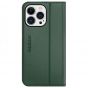 SHIELDON iPhone 14 Pro Max Wallet Case, iPhone 14 Pro Max Genuine Leather Folio Cover - Midnight Green