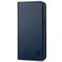 SHIELDON iPhone 14 Pro Max Wallet Case, iPhone 14 Pro Max Genuine Leather Folio Cover - Navy Blue