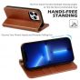 SHIELDON iPhone 14 Pro Max Wallet Case, iPhone 14 Pro Max Genuine Leather Folio Cover - Brown - Retro
