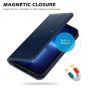 SHIELDON iPhone 14 Pro Max Wallet Case, iPhone 14 Pro Max Genuine Leather Folio Cover - Dark Blue - Retro