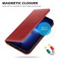 SHIELDON iPhone 14 Pro Max Wallet Case, iPhone 14 Pro Max Genuine Leather Folio Cover - Red - Retro