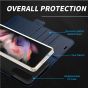 SHIELDON SAMSUNG Galaxy Z Fold4 5G Genuine Leather Wallet Case Cover with S Pen Holder, Folio Flip Style - Navy Blue