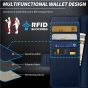 SHIELDON SAMSUNG Galaxy Z Fold4 5G Genuine Leather Wallet Case Cover with S Pen Holder, Folio Flip Style - Navy Blue