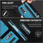 SHIELDON SAMSUNG Galaxy Z Fold4 5G Genuine Leather Wallet Case Cover with S Pen Holder, Folio Flip Style - Light Blue - Litchi Pattern