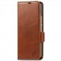 SHIELDON SAMSUNG Galaxy Z Fold4 5G Genuine Leather Wallet Case Cover with S Pen Holder, Folio Flip Style - Brown - Retro