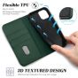 TUCCH iPhone 12 Wallet Case, iPhone 12 Pro Wallet Case, Flip Cover with Stand, Credit Card Slots, Magnetic Closure for iPhone 12 / Pro 6.1-inch 5G Midnight Green