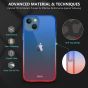 TUCCH iPhone 13 Mini Clear TPU Case Non-Yellowing, Transparent Thin Slim Scratchproof Shockproof TPU Case with Tempered Glass Screen Protector for iPhone 13 Mini 5G(5.4-Inch) - Blue&Red