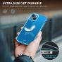 TUCCH iPhone 13 Clear TPU Case Non-Yellowing, Transparent Thin Slim Scratchproof Shockproof TPU Case with Tempered Glass Screen Protector for iPhone 13 5G - Blue
