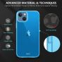 TUCCH iPhone 13 Clear TPU Case Non-Yellowing, Transparent Thin Slim Scratchproof Shockproof TPU Case with Tempered Glass Screen Protector for iPhone 13 5G - Blue
