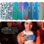 TUCCH iPhone 13 Clear TPU Case Non-Yellowing, Transparent Thin Slim Scratchproof Shockproof TPU Case with Tempered Glass Screen Protector for iPhone 13 5G - Blue&Red