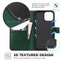 TUCCH iPhone 13 Wallet Case, iPhone 13 PU Leather Case, Folio Flip Cover with RFID Blocking, Credit Card Slots, Magnetic Clasp Closure - Midnight Green
