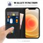 TUCCH iPhone 13 Wallet Case, iPhone 13 PU Leather Case, Flip Cover with Stand, Credit Card Slots, Magnetic Closure - Black