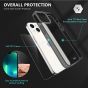 TUCCH iPhone 13 Mini Clear TPU Case Non-Yellowing, Transparent Thin Slim Scratchproof Shockproof TPU Case with Tempered Glass Screen Protector for iPhone 13 Mini 5G(5.4-Inch) - Clear & Grey