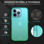 TUCCH iPhone 13 Pro Clear TPU Case Non-Yellowing, Transparent Thin Slim Scratchproof Shockproof TPU Case with Tempered Glass Screen Protector for iPhone 13 Pro 5G - Blue&Green