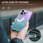 TUCCH iPhone 13 Pro Clear TPU Case Non-Yellowing, Transparent Thin Slim Scratchproof Shockproof TPU Case with Tempered Glass Screen Protector for iPhone 13 Pro 5G - Violet Blue