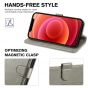 TUCCH iPhone 13 Pro Wallet Case, iPhone 13 Pro PU Leather Case, Folio Flip Cover with RFID Blocking and Kickstand - Grey