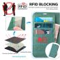 TUCCH iPhone 13 Pro Wallet Case, iPhone 13 Pro PU Leather Case, Folio Flip Cover with RFID Blocking and Kickstand - Myrtle Green