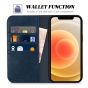 TUCCH iPhone 13 Wallet Case, iPhone 13 PU Leather Case, Flip Cover with Stand, Credit Card Slots, Magnetic Closure - Dark Blue & Brown