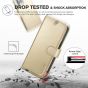 TUCCH iPhone 13 Pro Wallet Case, iPhone 13 Pro PU Leather Case, Folio Flip Cover with RFID Blocking and Kickstand - Shiny Champagne Gold