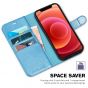 TUCCH iPhone 13 Pro Wallet Case, iPhone 13 Pro PU Leather Case, Folio Flip Cover with RFID Blocking and Kickstand - Shiny Light Blue