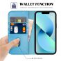 TUCCH iPhone 13 Pro Wallet Case, iPhone 13 Pro PU Leather Case with Folio Flip Book Style, Kickstand, Card Slots, Magnetic Closure - Shiny Light Blue