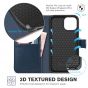 TUCCH iPhone 13 Pro Max Wallet Case, iPhone 13 Pro Max PU Leather Case with Folio Flip Book RFID Blocking, Stand, Card Slots, Magnetic Clasp Closure - Dark Blue & Brown