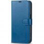 TUCCH iPhone 15 Pro Leather Wallet Case, iPhone 15 Pro Flip Cover - Retro Blue