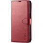 TUCCH iPhone 15 Pro Max Leather Wallet Case, iPhone 15 Pro Max Flip Phone Case - Dark Red