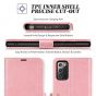 TUCCH SAMSUNG Galaxy Note20 Wallet Case, SAMSUNG Note20 5G Flip Cover Dual Clasp Tab-Rose Gold